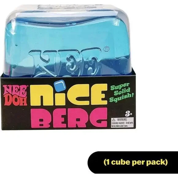 NeeDoh Nice Berg Blue XL Giant Nee Doh Niceberg Solid Squish Cube Ice Block - Picture 7 of 16